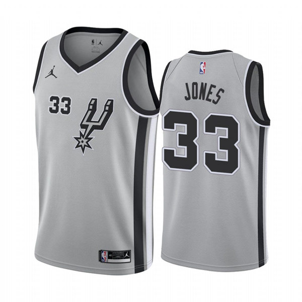 Mens San Antonio Spurs #33 Tre Jones Nike Silver Statement Edition Swingman Jersey