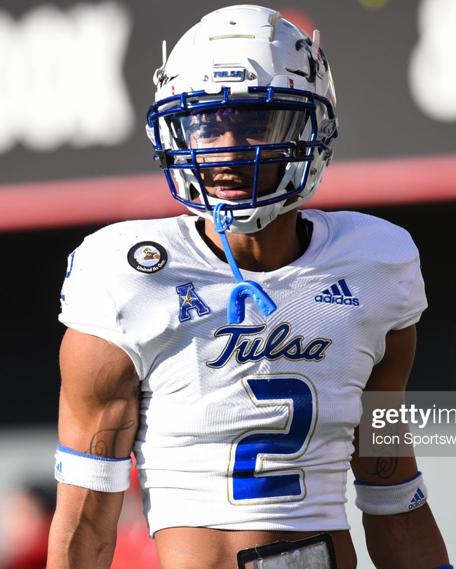 Mens Tulsa Golden Hurricane #2 Travon Fuller Adidas White College Football Game Jersey