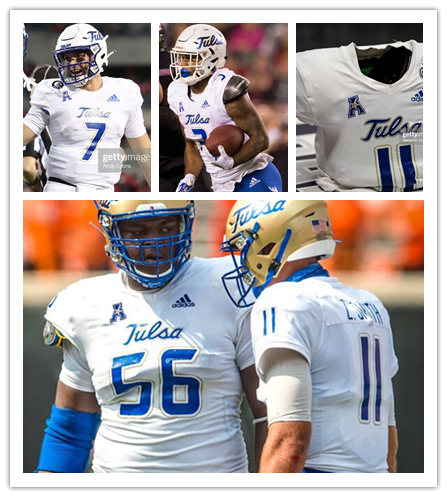 Mens Youth Tulsa Golden Hurricane Custom Adidas White College Football Game Jersey