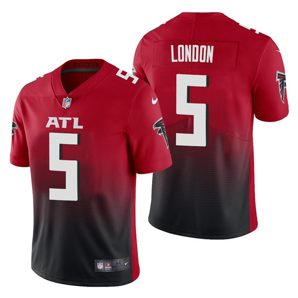 Mens Atlanta Falcons #5 Drake London Nike Red 2nd Alternate Vapor Limited Jersey