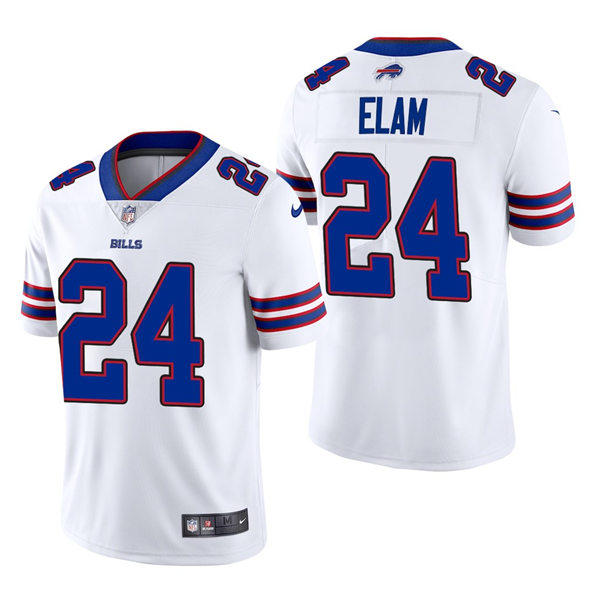 Men's Buffalo Bills #24 Kaiir Elam Nike White Away Vapor Limited Jersey