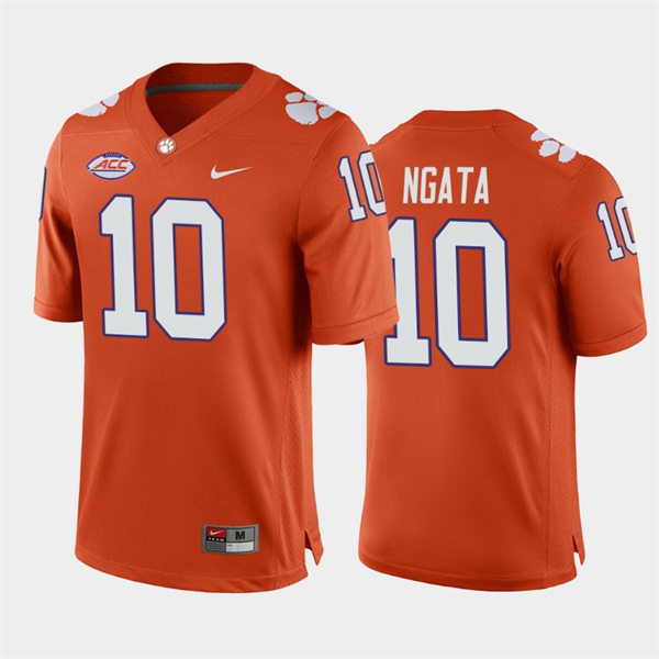 Mens Clemson Tigers #10 Joseph Ngata Nike Orange College Football Game Jersey