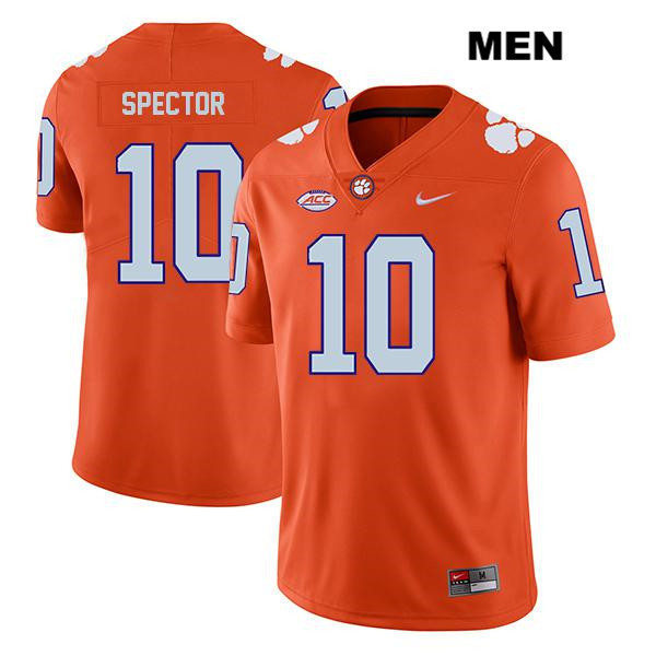 Mens Clemson Tigers #10 Baylon Spector Nike Orange College Football Game Jersey