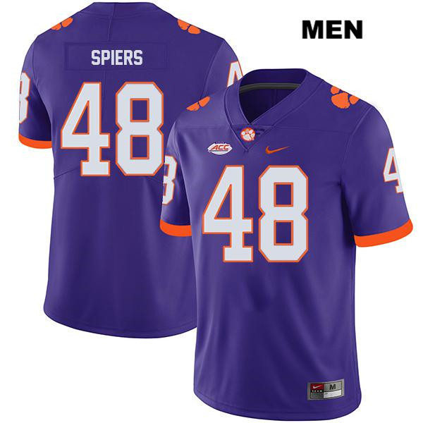 Mens Clemson Tigers #48 Will Spiers Nike Purple College Football Game Jersey
