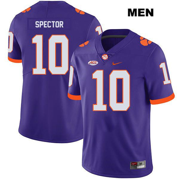 Mens Clemson Tigers #10 Baylon Spector Nike Purple College Football Game Jersey