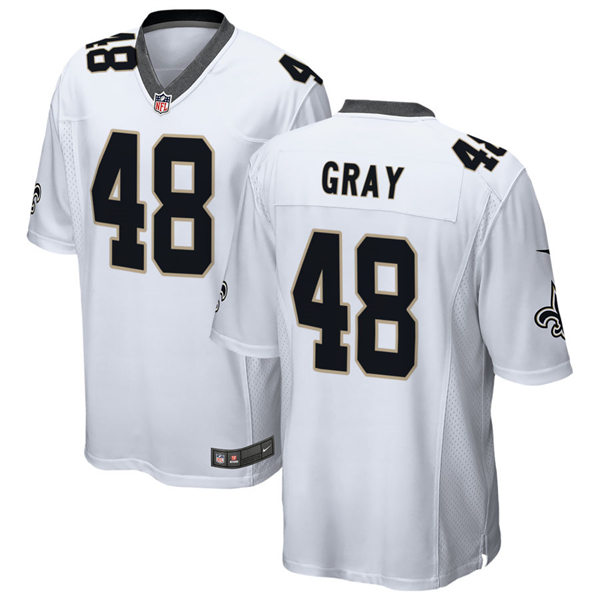 Men's New Orleans Saints #48 J. T. Gray Nike White Vapor Limited Player Jersey