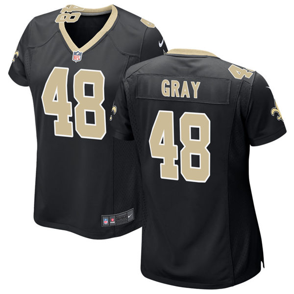 Womens New Orleans Saints #48 J.T. Gray Nike Black Limited Jersey 
