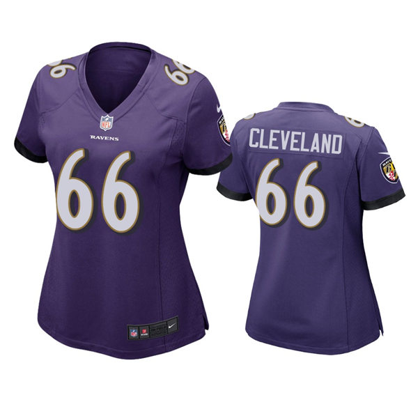 Women's Baltimore Ravens #66 Ben Cleveland Nike Purple Limited Jersey