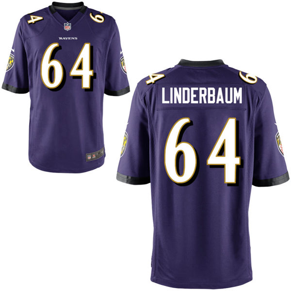 Youth Baltimore Ravens #64 Tyler Linderbaum Nike Purple Limited Jersey
