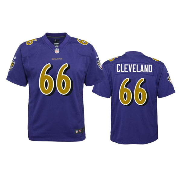 Youth Baltimore Ravens #66 Ben Cleveland Nike Purple Color Rush Limited Jersey