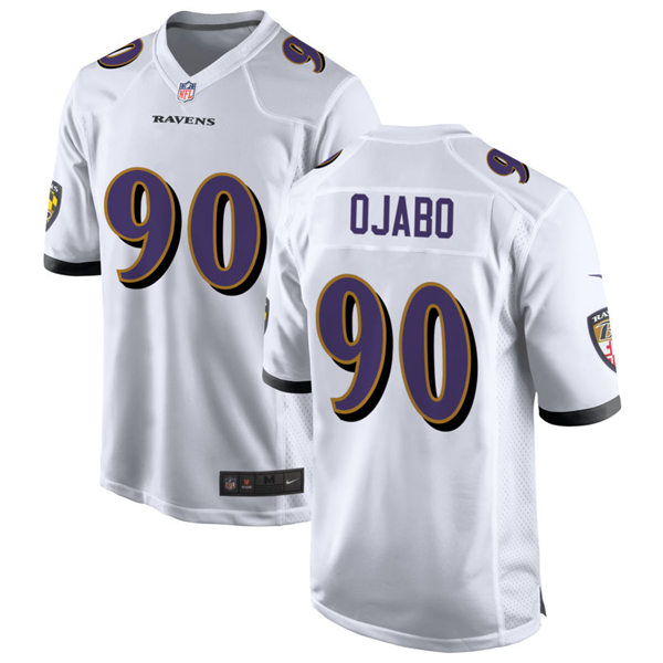Men's Baltimore Ravens #90 David Ojabo Nike White Vapor Limited Player Jersey