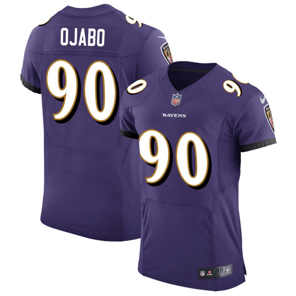 Men's Baltimore Ravens #90 David Ojabo Nike Purple Vapor Limited Player Jersey