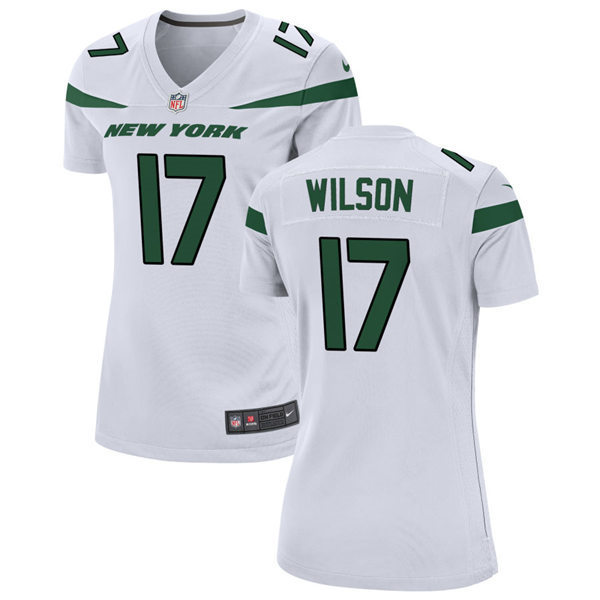 Womens New York Jets #17 Garrett Wilson Nike White Limited Jersey