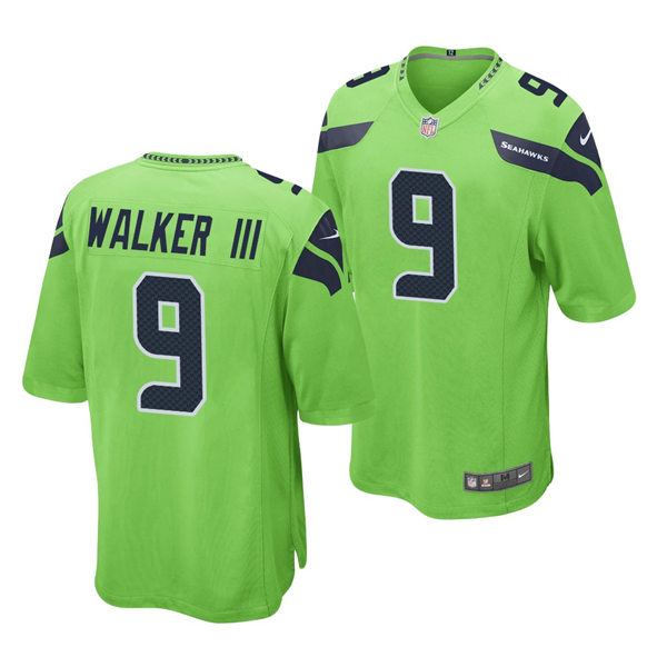 Mens Seattle Seahawks #9 Kenneth Walker III Nike Neon Green Color Rush Limited Jersey