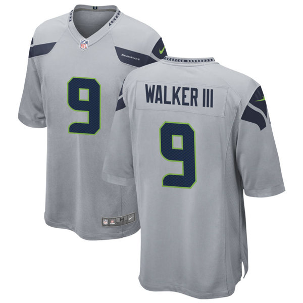 Mens Seattle Seahawks #9 Kenneth Walker III Nike Gray Alternate Vapor Limited Jersey