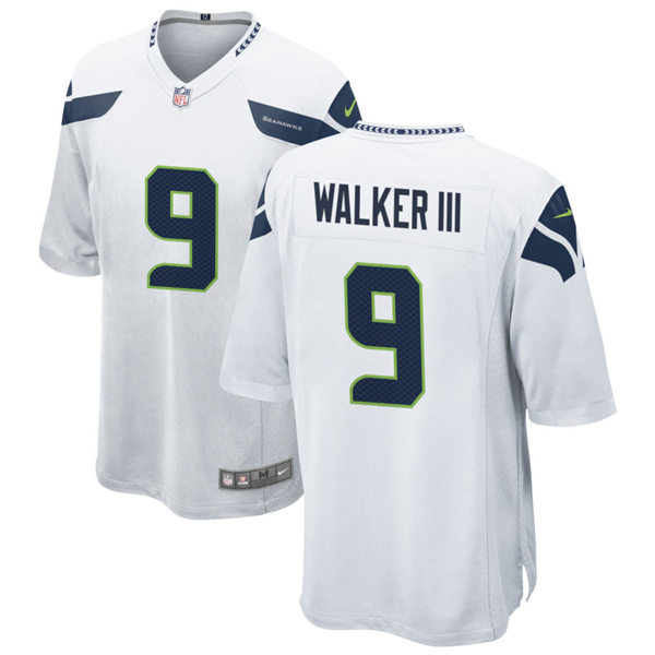 Mens Seattle Seahawks #9 Kenneth Walker III Nike White Away Vapor Limited Jersey