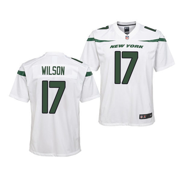 Youth New York Jets #17 Garrett Wilson Nike White Limited Jersey