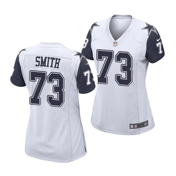 Womens Dallas Cowboys #73 Tyler Smith Nike White Color Rush Jersey