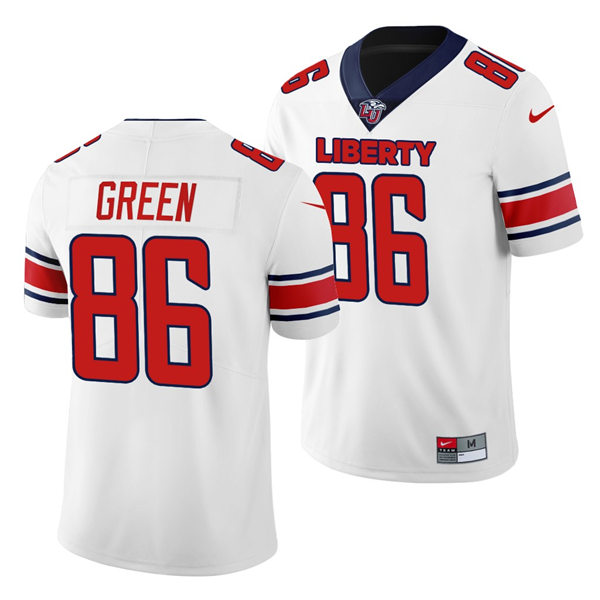 Mens Liberty Flames #86 Eric Green Nike White College Football Game Jersey