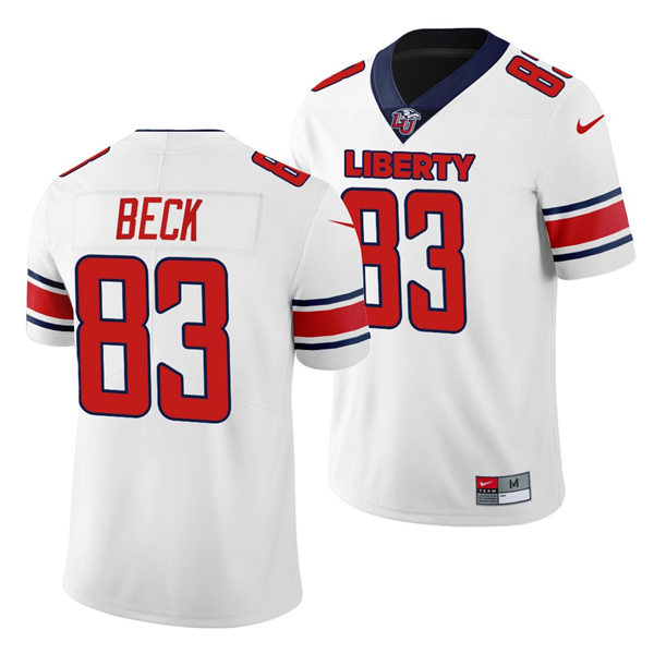 Mens Liberty Flames #83 Brayden Beck Nike White College Football Game Jersey