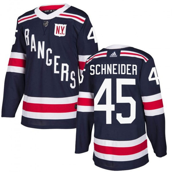 Mens New York Rangers #45 Braden Schneider Navy 2018 Winter Classic Jersey