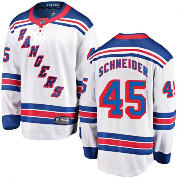 Mens New York Rangers #45 Braden Schneider adidas White Away Primegreen Player Jersey