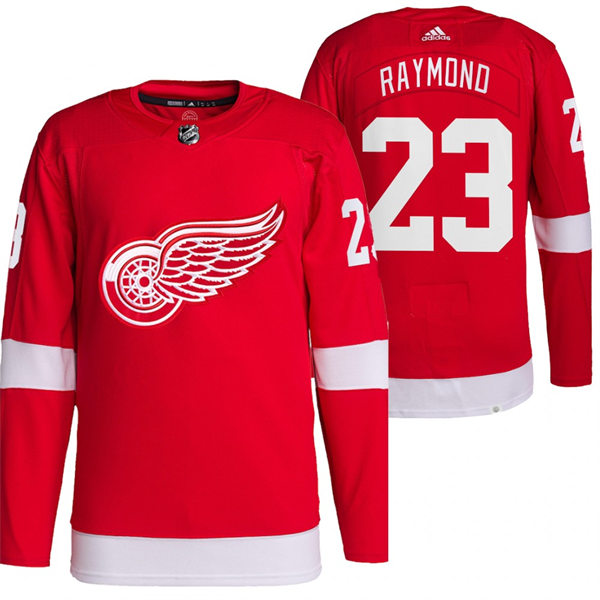 Men's Detroit Red Wings #23 Lucas Raymond Adidas Home Red Jersey