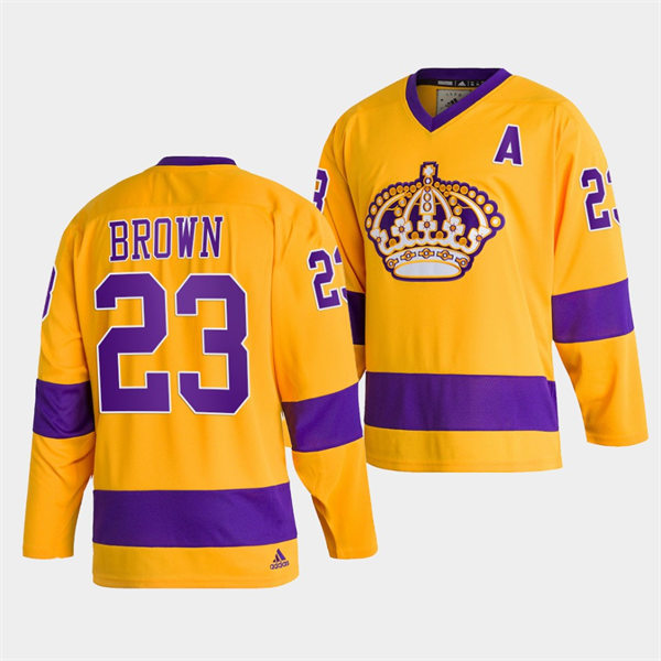Men's Los Angeles Kings #23 Dustin Brown adidas Gold Team Classics Jersey