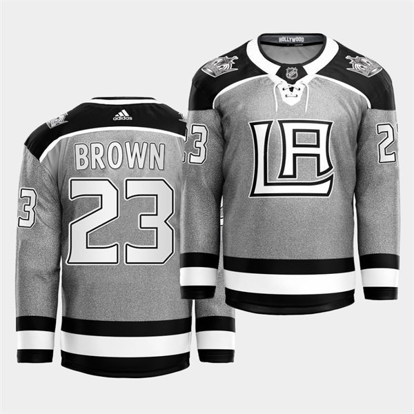 Men's Los Angeles Kings #23 Dustin Brown adidas Grey 2021 City Concept Jersey