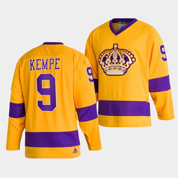 Men's Los Angeles Kings #9 Adrian Kempe adidas Gold Team Classics Jersey