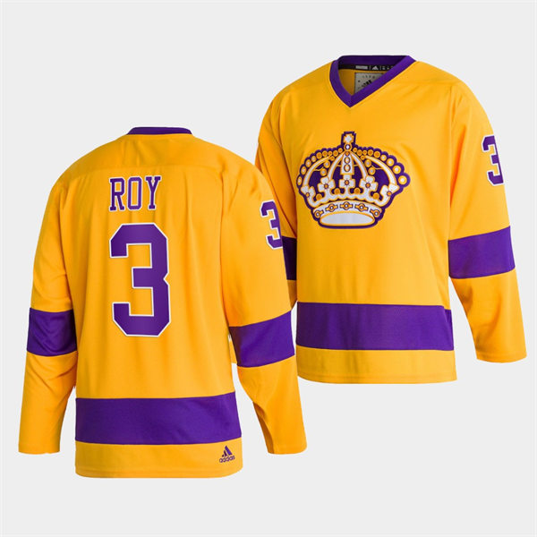 Mens Los Angeles Kings #3 Matt Roy adidas Gold Team Classics Jersey