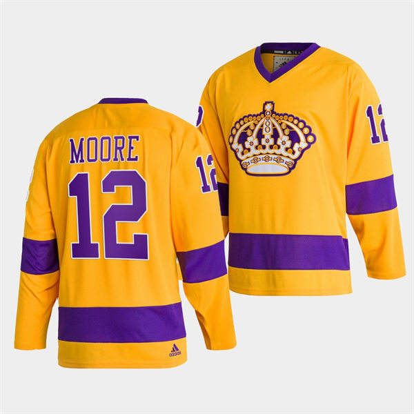 Mens Los Angeles Kings #12 Trevor Moore  adidas Gold Team Classics Jersey