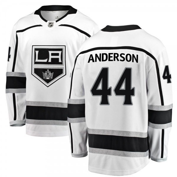 Mens Los Angeles Kings #44 Mikey Anderson adidas White Away Premier Player Jersey
