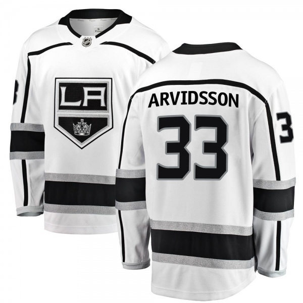 Mens Los Angeles Kings #33 Viktor Arvidsson adidas White Away Premier Player Jersey