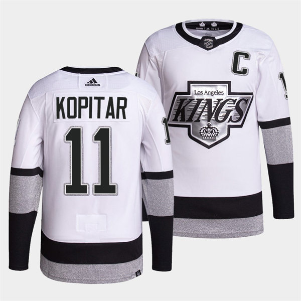 Men's Los Angeles Kings #11 Anze Kopitar 2021-22 adidas White Alternate Premier Breakaway Player Jersey