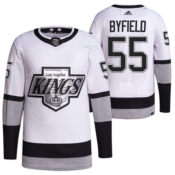 Mens Los Angeles Kings #55 Quinton Byfield 2021-22 adidas White Alternate Premier Breakaway Player Jersey