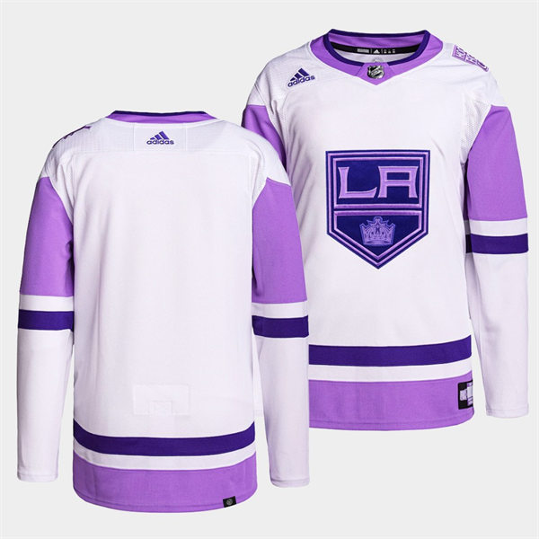 Mens Los Angeles Kings Blank White Purple Hockey Fights Cancer Primegreen Team Jersey