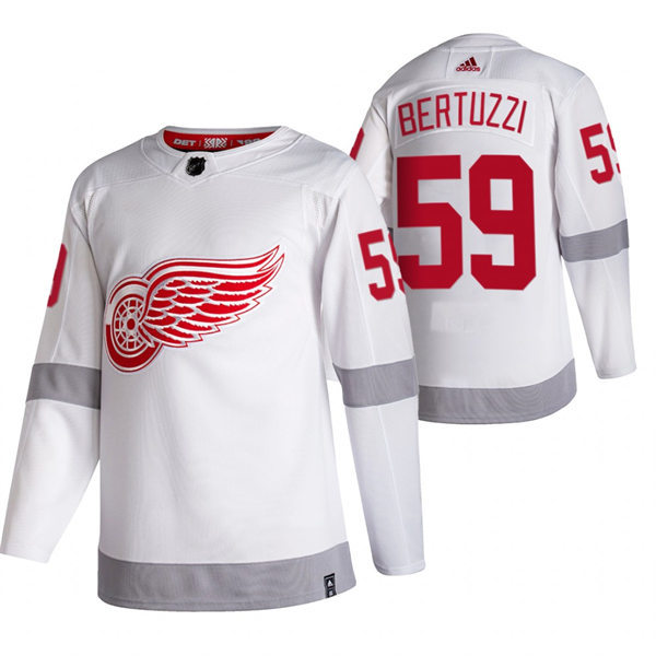 Men's Detroit Red Wings #59 Tyler Bertuzzi White 2021 Reverse Retro Special Edition Jersey