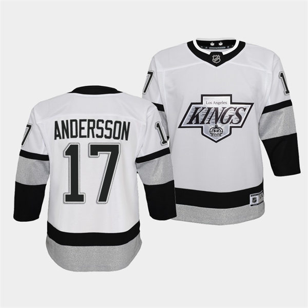 Youth Los Angeles Kings #17 Lias Andersson White Alternate Premier Jersey