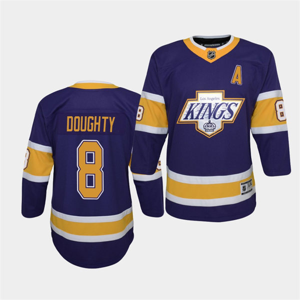 Youth Los Angeles Kings #8 Drew Doughty Purple 2021 Reverse Retro Jersey
