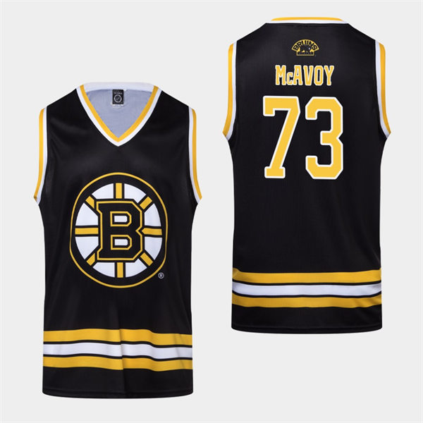 Men's Boston Bruins #73 Charlie McAvoy Black Home #73 Hockey Tank