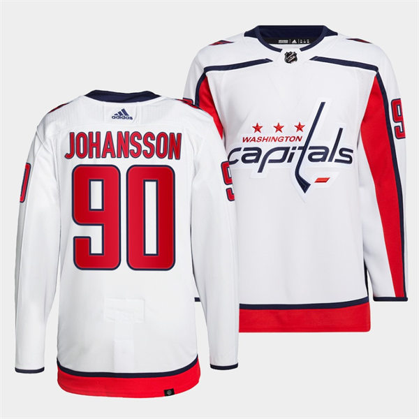 Men's Washington Capitals #90 Marcus Johansson adidas Away White Jersey