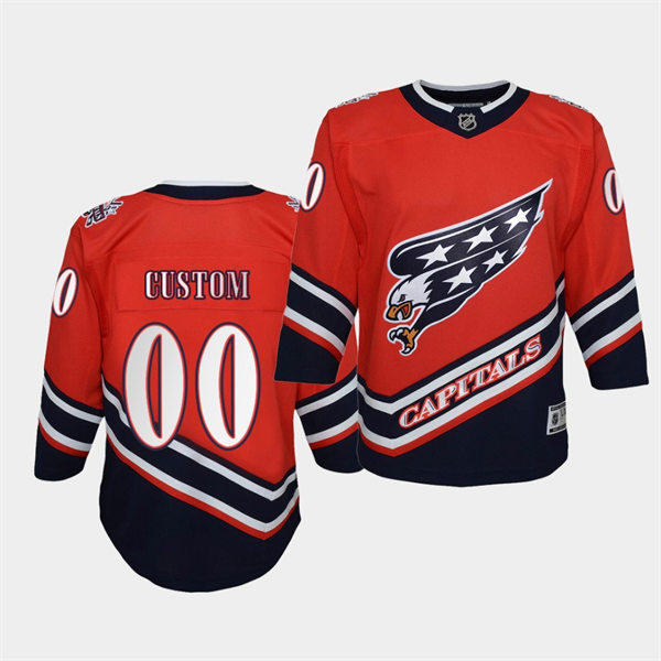 Youth Washington Capitals Custom 2021 Reverse Retro Red Special Edition Jersey