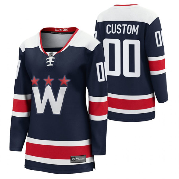 Womens Washington Capitals Custom  Navy Alternate Primegreen Stitched Jersey