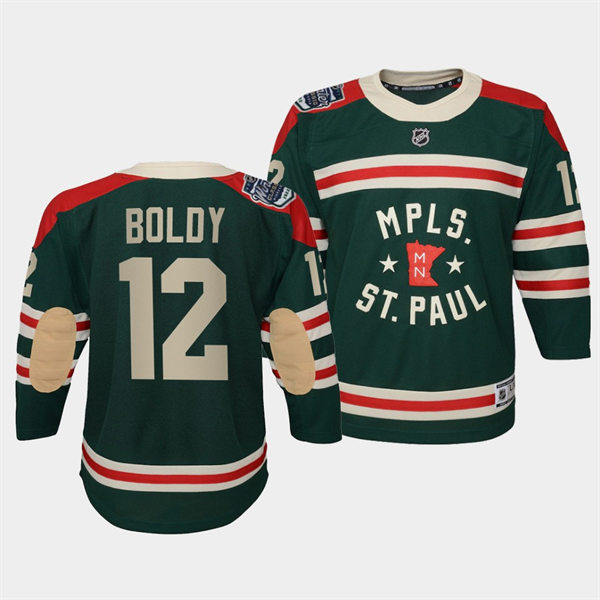 Youth Minnesota Wild #12 Matt Boldy Green 2022 Winter Classic Jersey