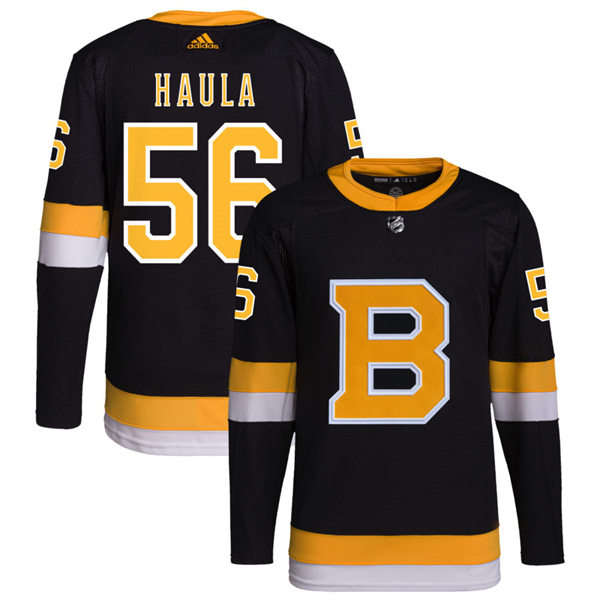 Mens Boston Bruins #56 Erik Haula adidas Black Alternate Retro Jersey