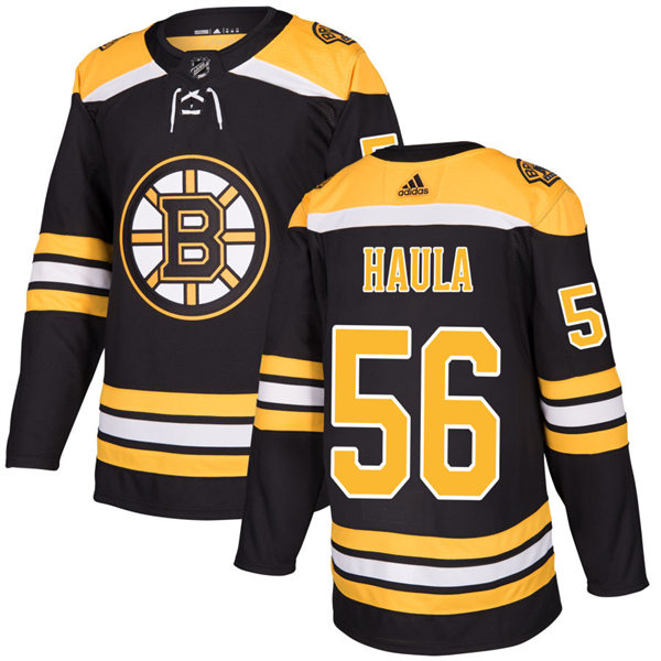 Mens Boston Bruins #56 Erik Haula adidas Black Home Primegreen Player Jersey