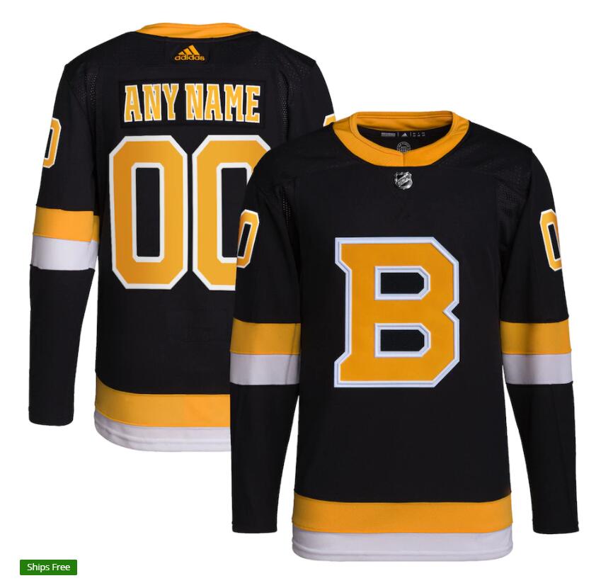 Youth Boston Bruins Custom adidas Black Alternate Retro Jersey