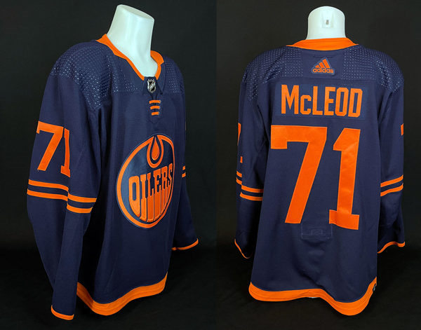 Men's Edmonton Oilers #71 Ryan McLeod adidas Navy Alternate Jersey