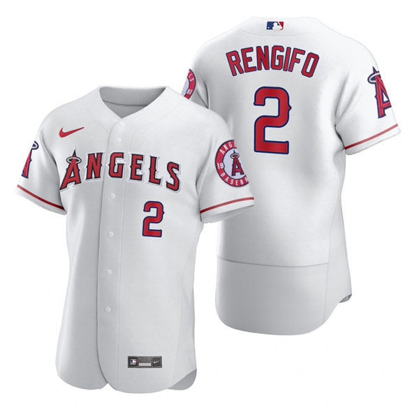 Mens Los Angeles Angels #2 Luis Rengifo Nike White Home FlexBase Player Jersey